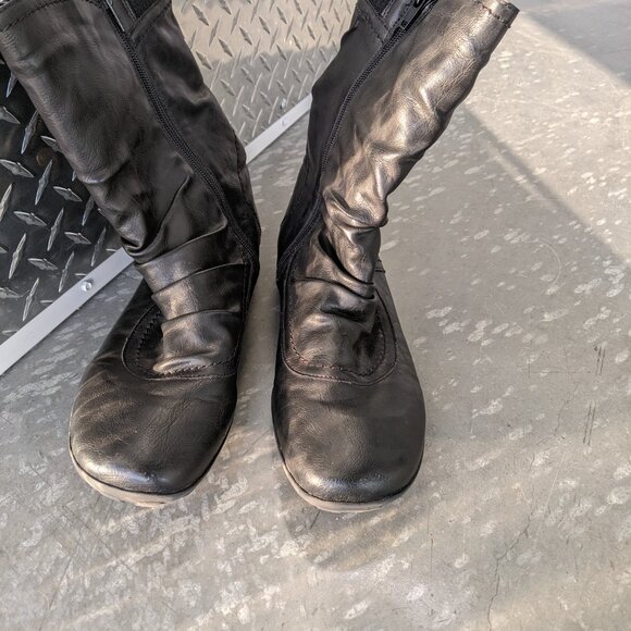 Remonte Mid-Calf Leather Black Boots 41/10 - Picture 7 of 8